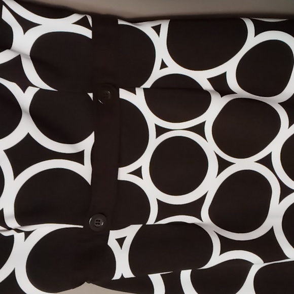 London Times Dark Brown and White Circle Dress Size 14 - Picture 4 of 7